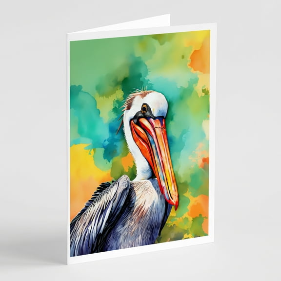 Hippie Animal Pelican Greeting Cards Pack of 8 7 in x 5 in
