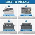 thumbnail image 4 of JIATER 1-Piece Sofa Cover Stretch Couch Cover Washable Sofa Slipcover Furniture Protector for 3 Cushion Sofa,Light Gray, 4 of 8