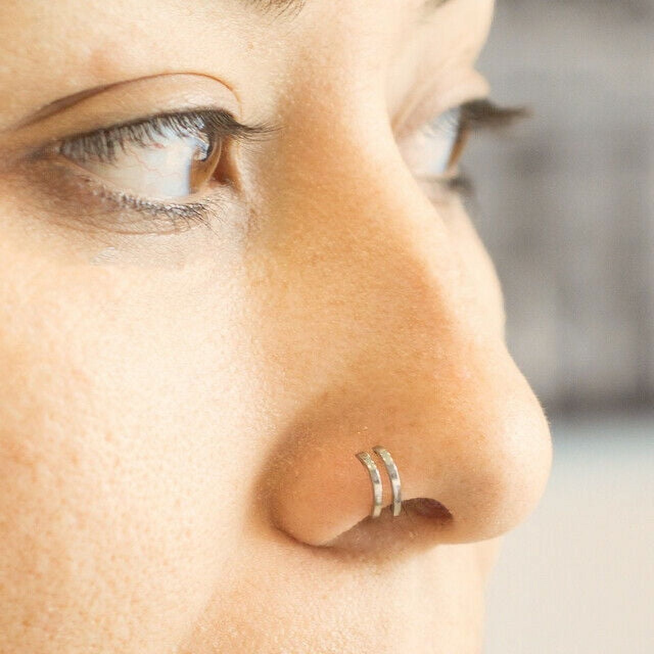 Body Candy Double Hoop Nose Ring 14k Gold Filled and 925 Silver for Women  and Men Spiral Nose Jewelry for Single Piercing Handmade in USA -  Walmart.com