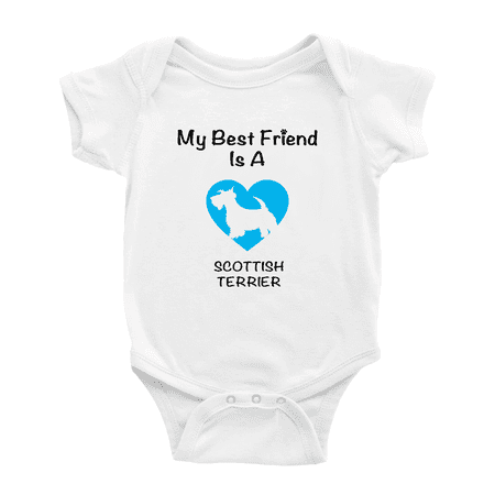 

My Best Friend is A Scottish Terrier Dog Funny Baby Outfits 0-3 Months
