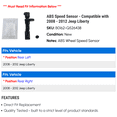 thumbnail image 2 of ABS Speed Sensor - Compatible with 2008 - 2012 Jeep Liberty 2009 2010 2011, 2 of 2