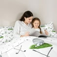 thumbnail image 5 of Homewish Boys Golf Sports Bedding Comforter Set for Kids, Abstract Stripes Twin Comforter Sets, White Green Cartoon Reversible Bedding Set, Luxury Bedroom Decor, 2 Pieces, 5 of 8