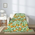 thumbnail image 2 of Disketp Tangerine Cozy Flannel Fleece Throw Blanket: Has a velvety texture for All Seasons - Perfect for Women, Men, & Kids"50"x40", 2 of 6
