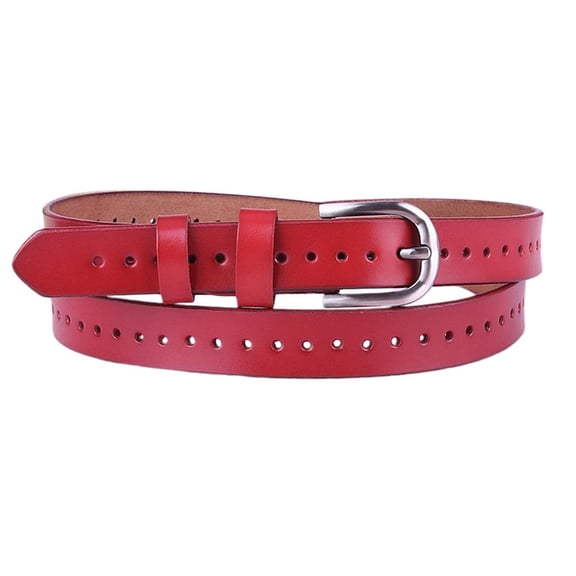 Yunhgft Soft PU Leather Belt with Adjustable Pin Buckle Casual Waist Belt Strap Red