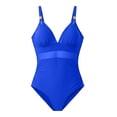 thumbnail image 4 of WAYUTE One Piece Swimsuit Women Elegant Sheer Mesh Solid Color Monokini for Stylish Pool Beach Wear Tummy Control Swimwear, 4 of 7