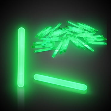 Windy City Novelties 50 Pack - 1.5 Inch Mini Glow Sticks - Green Light-Up Party Favors for Festivals, Camping, and Nighttime Events
