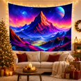 thumbnail image 3 of Mountain Lake Fantastical with Vivid Cosmic Towering Rugged, Mystical Fantasy for Space Lovers, Galaxy Room Decor, Graduation Gift, Tapestry Wall Hanging for Bedroom and Dorm, 3 of 7