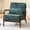 Dark Green, variant on Mid-Century Accent Chair with Curved Wood Armrests & Lumbar Pillow, Upholstered Living Room Armchair, Comfy Reading Lounge Chair for Bedroom (Beige)