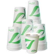 [400 Pack] 8 oz Compostable Paper Cups - Biodegradable Disposable White Paper Coffee Cups PLA Lined - Eco-friendly Hot and Cold Drinking Cups for Travel, Picnic, Party and Events