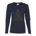 thumbnail image 3 of Cat I Am Your Father Cat Lover Womens Graphic Long Sleeve T-Shirt, Navy, Large, 3 of 5