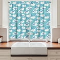 thumbnail image 2 of Ambesonne Airplane Kitchen Curtains, Boy Playroom, 55"x45", Turquoise White Blue, 2 of 3