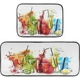 thumbnail image 7 of SKYSONIC Watercolor Cocktail Kitchen Rugs 2 Pieces, Summer Floor Mat Room Area Rug Washable Carpet Perfect for Living Room Bedroom Entryway, 7 of 7