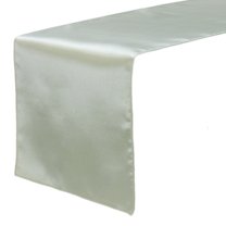 Your Chair Covers - Sage 14 x 108 Inch Satin Table Runner for Restaurants, Weddings, Dinner or Birthday Parties