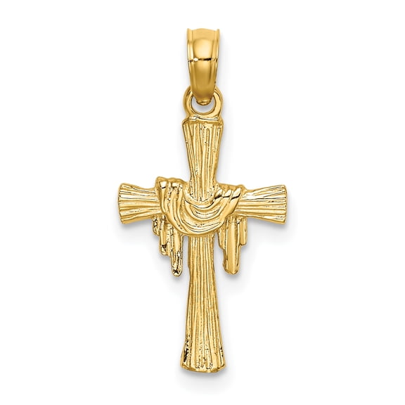 FJC Finejewelers 14k Yellow Gold Cross with Drape Charm