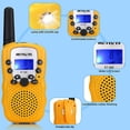 thumbnail image 3 of 1 par de walkie talkie RT388 para niños, walkie talkie remoto, regalos de juguete para niños de 4 a 12 años, camping, aventura espía al aire libre amarillo Sincero Electrónica, 3 of 5