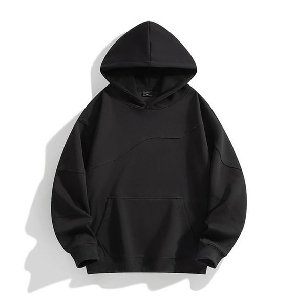 Dolkfu sudaderas con capucha sólidas para hombres, sudadera con capucha informal, ropa urbana holgada para hombres M