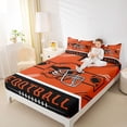 thumbnail image 4 of jejeloiu Rugby Sport City Bed Sheets,Orange Football Helmet King Sheets For Boys Teens 4pcs, 4 of 7