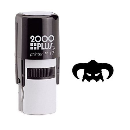 StampExpression – Skyrim Iron Helmet Self Inking Rubber Stamp – Black Ink (W-6396)