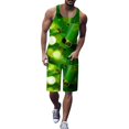 thumbnail image 1 of toraway Ensembles de Pyjama d'Hiver pour Hommes Manches Courtes Jour de la Saint-Patrick Décontracté Imprimé Col Rond Pull Débardeur Short à Cordon Ensemble Deux Pièces TTG, 1 of 4