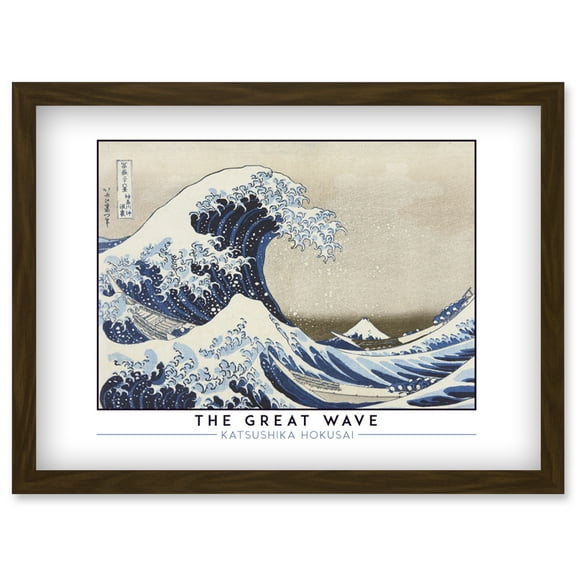 Katsushika Hokusai The Great Wave or Under the Wave off Kanagawa Painting Artwork Framed Wall Art Print A4