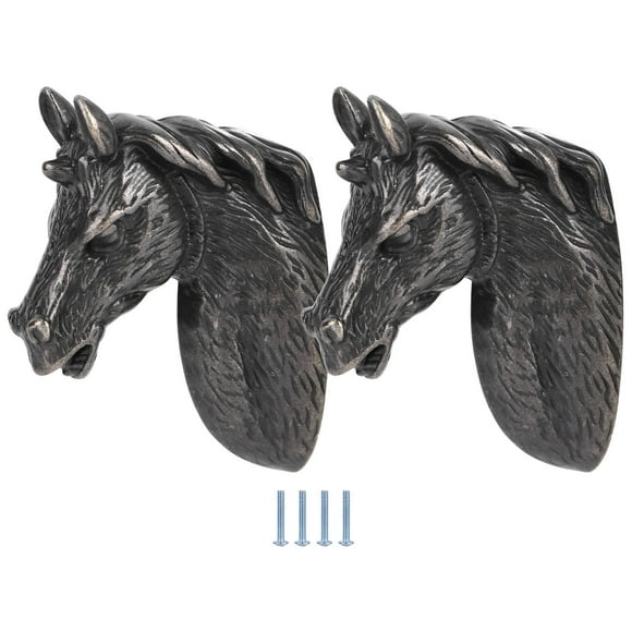 DeWin 2 Ensembles de poignées de Meuble Modernes et élégantes, tête de Cheval, poignée de Porte de tiroir de Cuisine, Armoire(Le Noir)