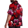 thumbnail image 3 of Valentine's Day Love Men's Short Sleeve Poplin Button Down Shirts - Casual Printed Summer Beach Tops for Men, 3 of 6
