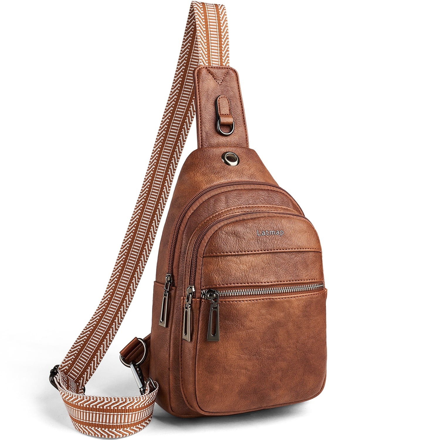 LATMAP Crossbody Sling Bag for Women, Adjustable Straps, Suitable for Travel and as a Gift, Brown