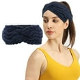 thumbnail image 2 of Nochalofo Scarf for Women Winter Headbands Fuzzy Fleece Lined Ear Warmer Cable Knit Thick Warm Crochet Headband Gifts Blueone Size, 2 of 4