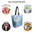 thumbnail image 7 of FORMRS Womens Canvas Tote Bag with Zipper Inner Pocket Shoulder Handbag, Blue Sky and River, 7 of 7