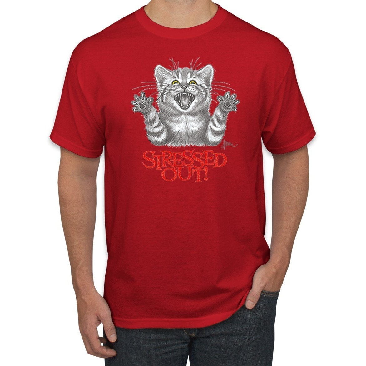 stressed out cat shirt