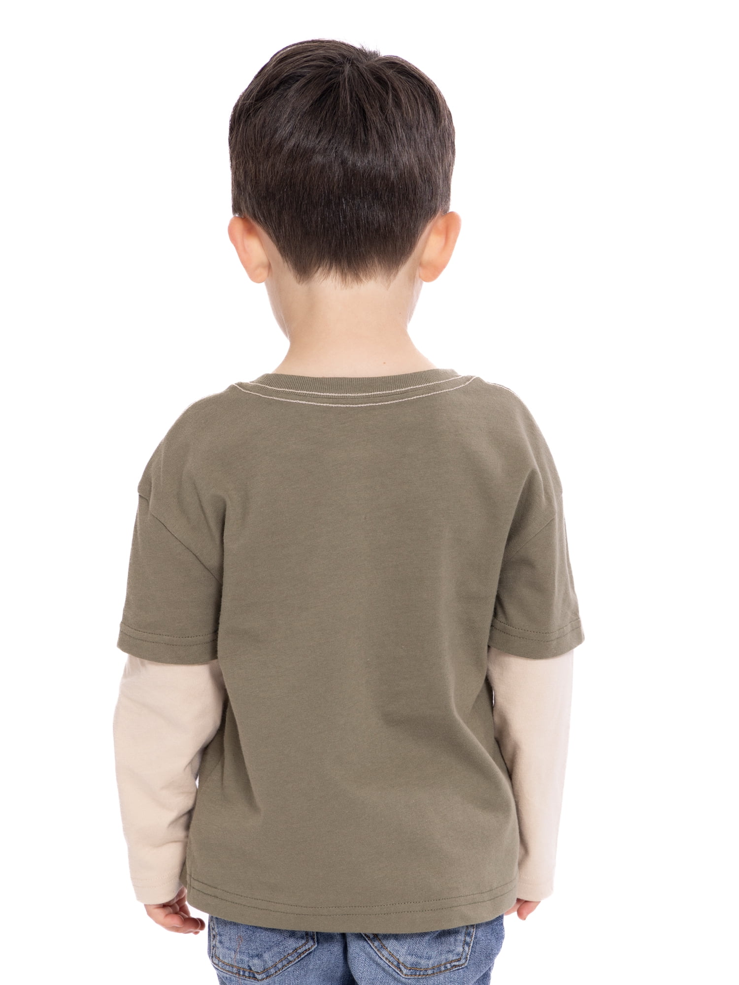 Wonder Nation Toddler Boys Hangdown Graphic Tee with Long Sleeves, Sizes 12M-5T