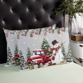 thumbnail image 4 of Grey Christmas Queen Size Pillow Cover, Pillowcase Protectors with Zipper, Breathable Decorative Throw Pillow Case Cover, Snowman Xmas Truck Balls Tree Pillow Shams for Couch Sofa 20x30Inch, 4 of 8