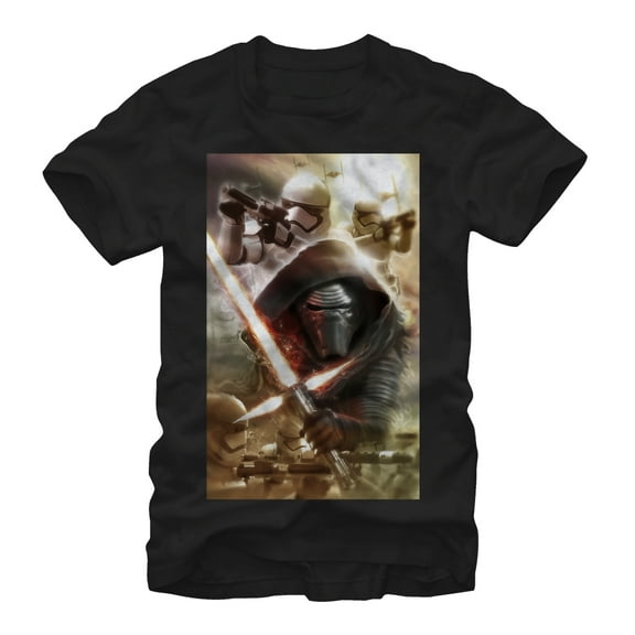 Men's Star Wars The Force Awakens Kylo Ren Invasion Graphic Tee Black X Large