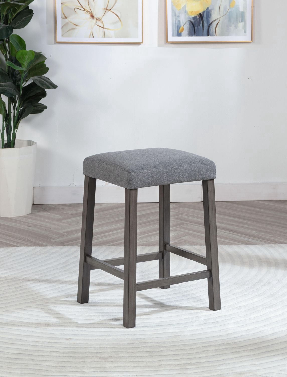 K-Living Pheony Marble Counter Height Table with Storage and & 2 Bar Stools