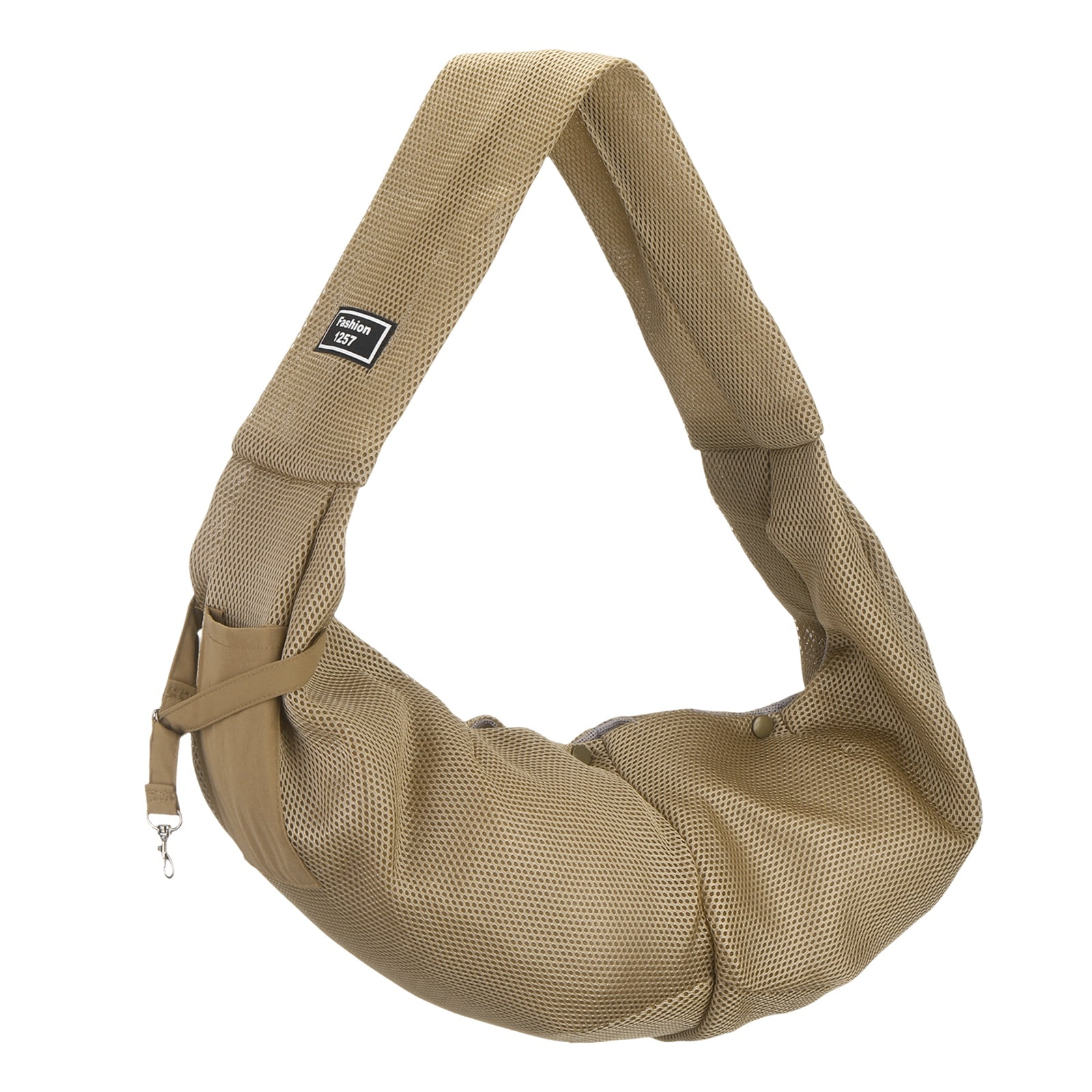 Uxcell Dog Sling Carrier for Small Dogs and Cats Up to 16.5 Lbs Breathable Mesh with Pocket Pet Cross Body Shoulder Bag (Khaki 1 Pcs) Intended for Outdoor / Travel
