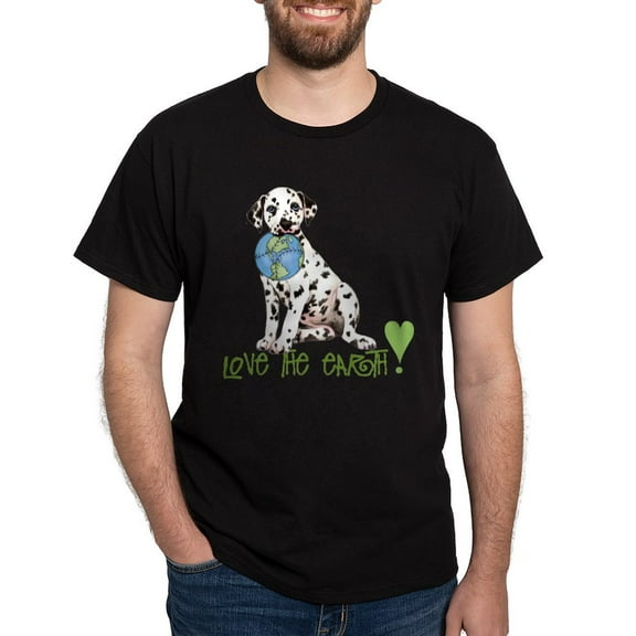 CafePress - Earth Day Dalmatian Dark T Shirt - Men's Classic Graphic Cotton T-Shirt