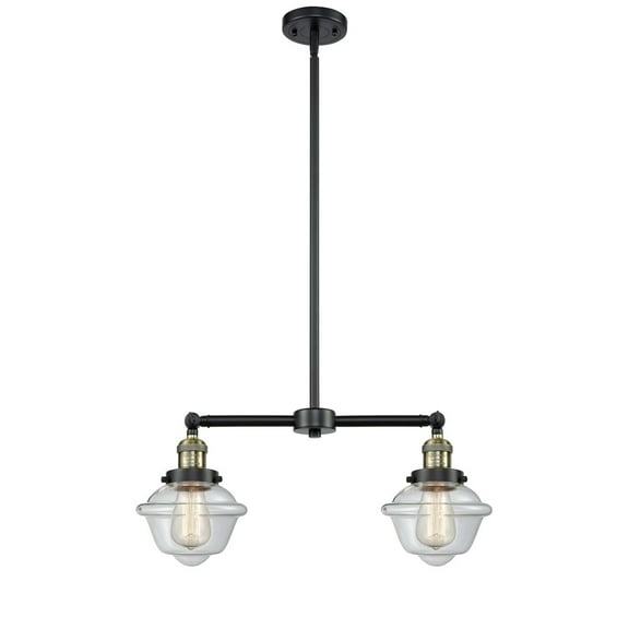 Innovations 2-LT LED Small Oxford 24" Chandelier - Black Antique Brass - 209-BAB-G532-LED
