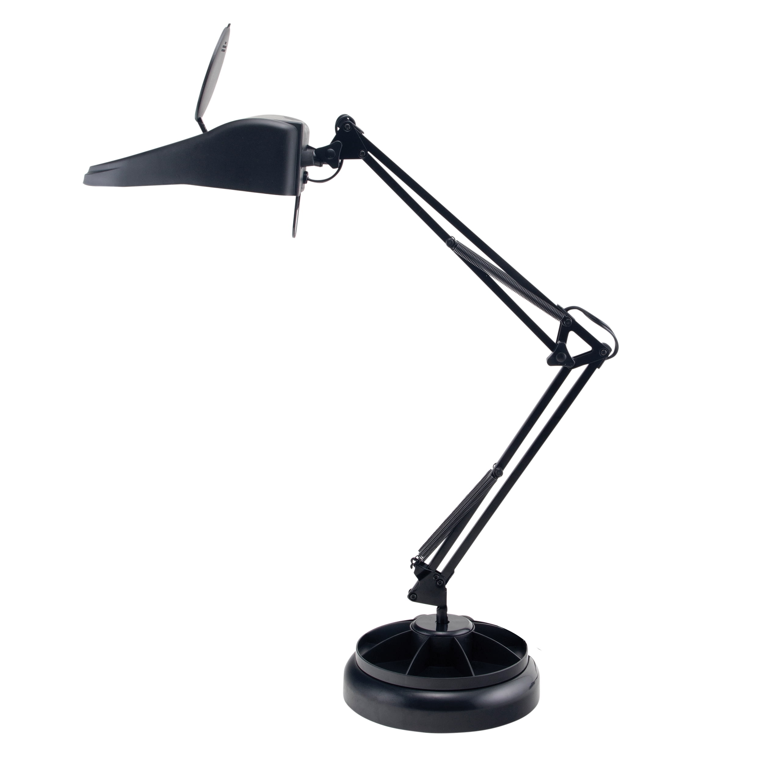 V-Light 31.5 inch Black CFL 3-Diopter Magnifier Lamp with Organization Base