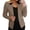 Khaki, variant on TGSLY Color Block Notched Lapel Blazer for Women Lightweight Double Breasted Button Long Sleeve Suit Coat with Shoulder Pads Loose Solid Color Jacket with Pockets L