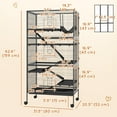 thumbnail image 3 of PawHut 6-Tier Rolling Small Animal Cage Play House, Deluxe Rabbit Cage, 3 of 10