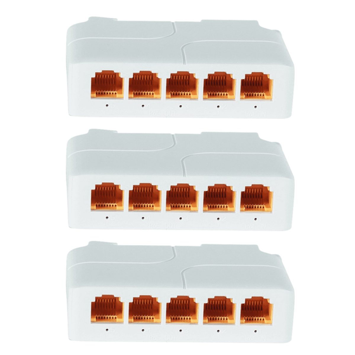3Pcs 5 Port Gigabit POE Extender 100/1000Mbps 1 in 4 Out PoE Repeater DIN Rail for 48V Camera Wierless AP CCTV