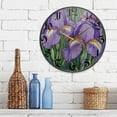 thumbnail image 3 of WOBOGO Purple Iris Acrylic Wall Clock Battery Operated 11.9in Silent No Tick Bedroom Living Room Office Classroom Decoration, 3 of 10