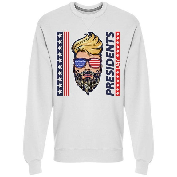 Hipster Man W/ Usa Flag Design Sweatshirt Men -Image by Shutterstock, Male 3X-Large
