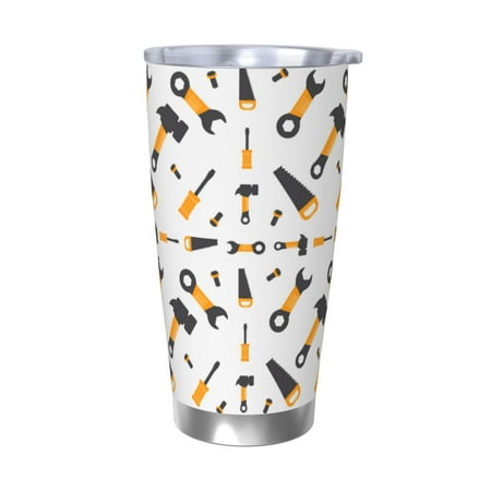 

Picia Carpenter tools Pattern 20 oz Tumbler Stainless Steel Vacuum Insulated Coffee Ice Cup Double Wall Travel Flask Dual Lid Water Bottle Eco-friendly Car Cup-Without Straw