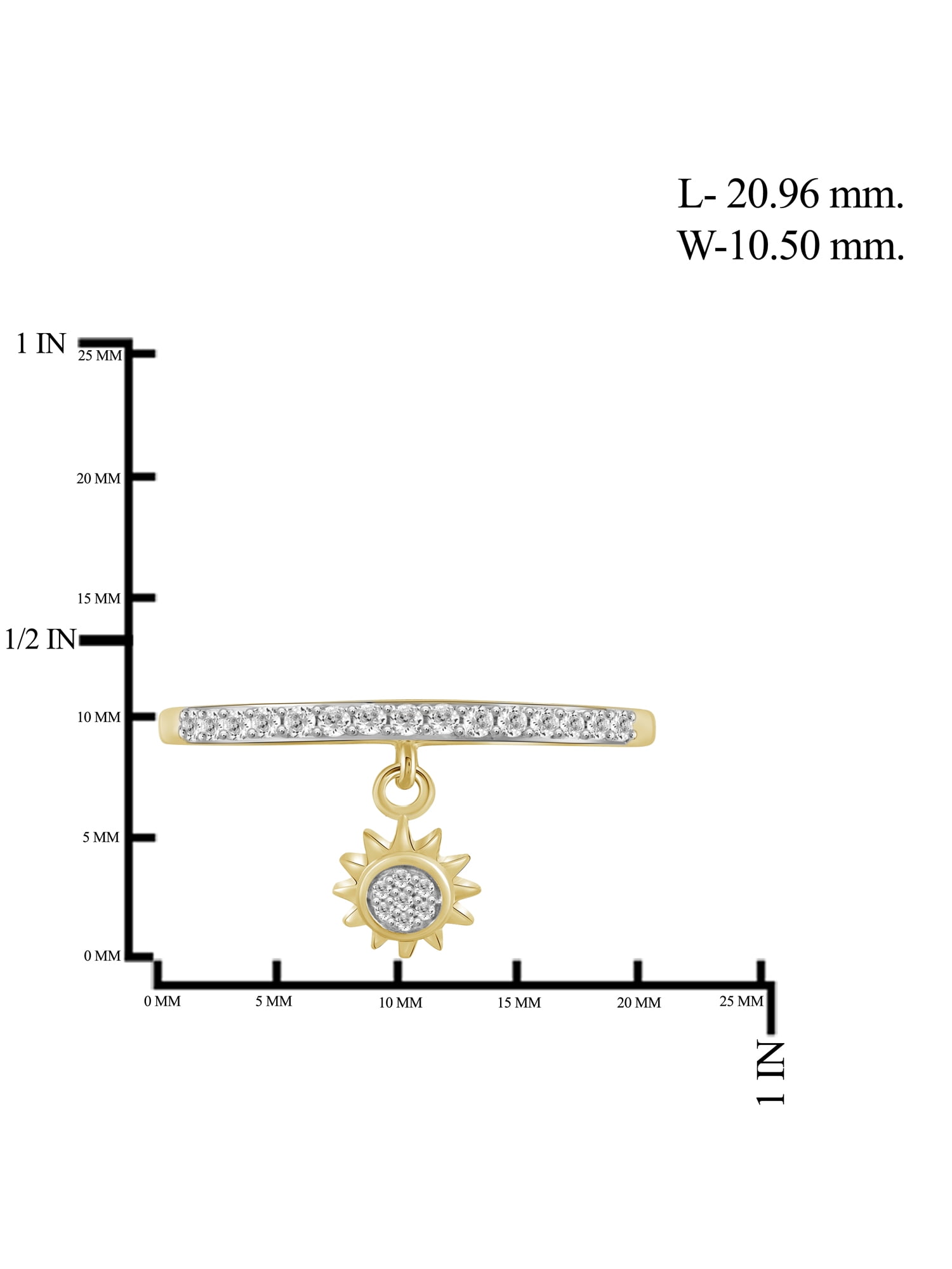 JewelersClub Diamond Rings for Women – 1/5 Carat White Diamond Ring Jewelry– 14K Gold Plated Silver Bands for Women –– Ring by JewelersClub