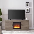 thumbnail image 2 of Evelyn&Zoe Dakota Rectangular TV Stand with Crystal Fireplace for TV's up to 65", Antiqued Gray Oak, 2 of 13