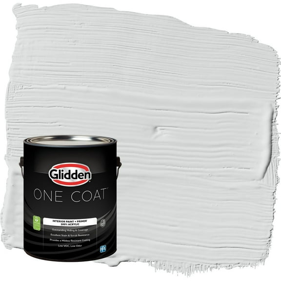 Glidden One Coat Thin Ice / Gray Semi-Gloss Interior Paint with Primer, 1 Gallon
