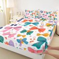 thumbnail image 3 of Homewish Cute Ribbon Bowknot Twin Sheet Sets 3pcs for Teens Adults Female,Colorful Bow Twin Fitted Sheet Microfiber,Dreamy Princess Breathable Flat Sheet,Super Cozy Room Decor, 3 of 7