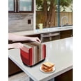 thumbnail image 3 of Red Pink Toaster Cover 2 Slice, Small Kitchen Appliance Covers, Farmhouse Wood Grain Vintage Brown Striped Toaster Oven Cover with Loop, Bread Machine Cover Polyester Dust Cover Protection, 3 of 4
