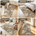 thumbnail image 4 of Findosom Runner Rug for Hallway 2x6 ft,Non-slip Machine Washable Runners Flower Floor Mats Low Pile Carpet Rug Runner with Rubber Backing for Entryway Doormat Bathroom Kitchen Laundry Room,Brown, 4 of 8